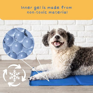 Paw Paws Self Cooling Dog Mat, Non-Toxic Summer Rectangular Cool Gel Pet Pad, Suitable for Crates, Kennels and Bed Large 50x65cm