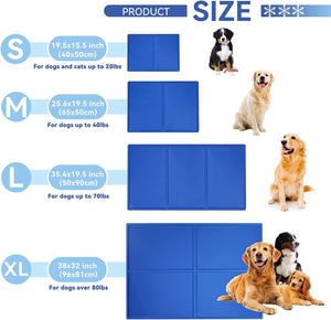 MTSLYH Cooling Mat for Dog, Pet Cooling Mat Non-Toxic Gel Self Cooling Pad for Dogs and Cats, Pet Cool Mat Dog Cool Pad for Crates, Kennels and Beds Perfect for Hot Summer Days, Large (50*90CM)