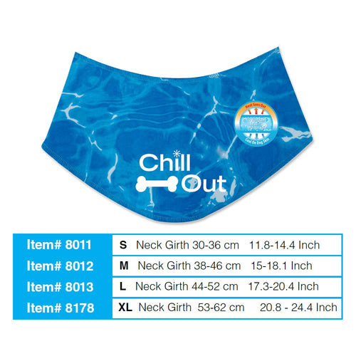 ALL FOR PAWS Chill Out Dog Ice Bandana, Instant Cooling Pet Bandana, Breathable Scarf Dog Cat Ice Collar for Summer, Medium