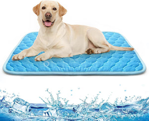 Dog Cooling Mat, Extra Large Pet Cooling Pads for Dogs, Summer Cooling Bed for Cats, Portable Pet Cooling Cushion for Home or Outdoor(Blue,XL)