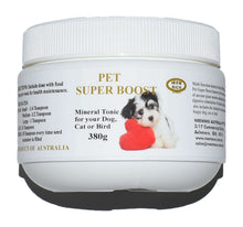 Neem Rich Pet Super Boost 380g, a mineral tonic for dogs, cats, and birds, enhances health and supports natural flea prevention.