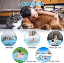 Dog Cooling Mat, Extra Large Pet Cooling Pads for Dogs, Summer Cooling Bed for Cats, Portable Pet Cooling Cushion for Home or Outdoor(Blue,XL)