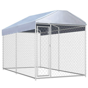 Outdoor Dog Kennel with Canopy
